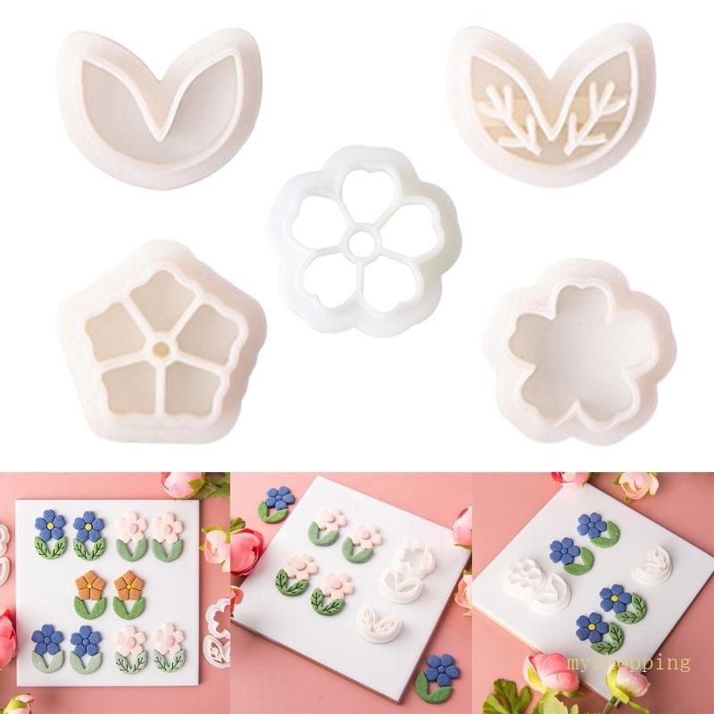 Ivy Soft เครื่องปั้นดินเผาเครื่องตัดต่างหูฝรั่งเศสตัดแม่พิมพ์สําหรับต่างหูเครื่องประดับจี้ทําดอกไม้ DIY ตัดตาย Embossi
