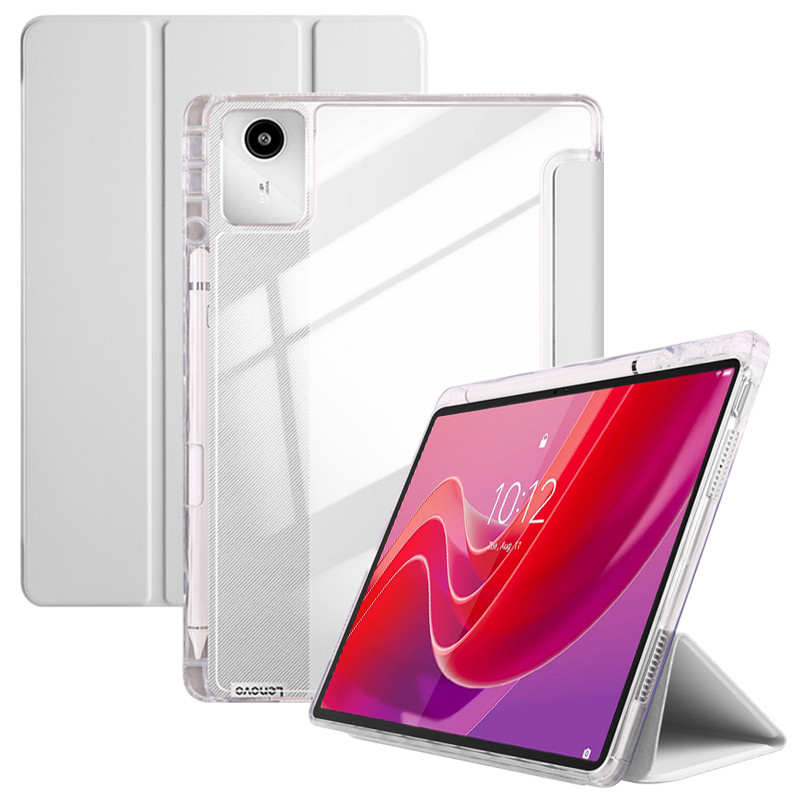 สําหรับ Lenovo M11 แท็บเล็ต Trifold หนังใสนุ่มกลับสําหรับ Xiaoxin Pad 2024 Lenovo Tab M11 P11 Pro M1