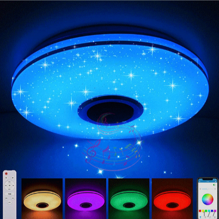 💕ขายร้อน💕หลอดไฟเพดาน 30W RGB/โคมไฟเพลง/หลอดไฟเปิดเพลงได้/ไฟเพดานสีสันสดใสลำโพงบลูทูธพร้อมรีโมท