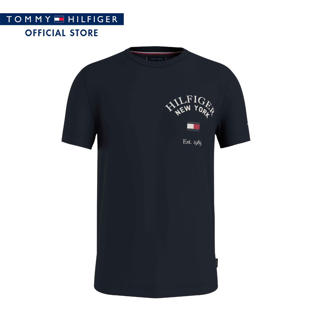 Tommy Hilfiger เสื้อยืด ผู้ชาย รุ่น MW0MW33689 DW5 - สีน้ำเงิน