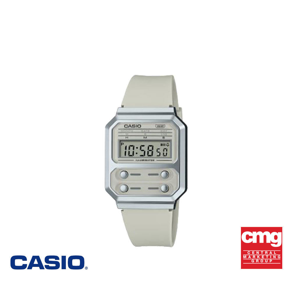 CASIO นาฬิกาข้อมือ CASIO รุ่น A100WEF-8ADF วัสดุเรซิ่น สีเทา
