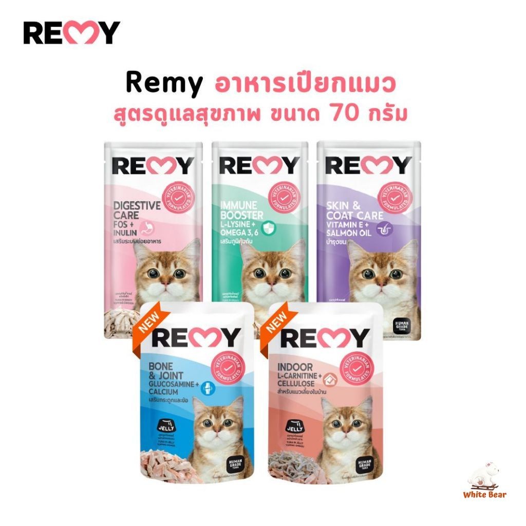Remy อาหารเปียกแมว ไม่เติมเกลือ สูตรดูแลสุขภาพ ขนาด 70 กรัม
