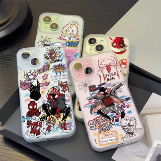 เคสไอโฟน สำหรับ IPhone 11 13 16 15 14 12 Pro Max 7Plus X XR XS 8Plus Max 7 8 Plus SE 2020 TPU เจ๋งอนิเมะ สไปเดอร์แมน เคส