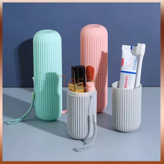 Tesco กล่องเก็บแปรงสีฟันแบบพกพา กล่องเก็บแปรงสีฟัน กระบอกพลาสติก