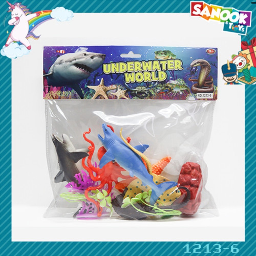 GlobalHouse TOYS ชุดโมเดลสัตว์ทะเล#1213-6 ขนาด (26x4x26 ซม.) คละสี สินค้าของแท้คุณภาพดี