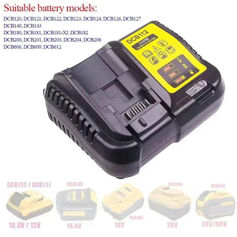 DCB112 Li-ion Battery Charger For DeWalt 10.8V 12V 14.4V 18V 20V Battery DCB118 DCB101 DCB127 DCB609