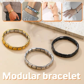 คูปองสุดคุ้ม！กำไลสแตนเลส สร้อยข้อมือสแตนเลส ไม่ลอกไม่ดำ แรงยึดหยุ่นดี เครื่องประดับชายและหญิง
