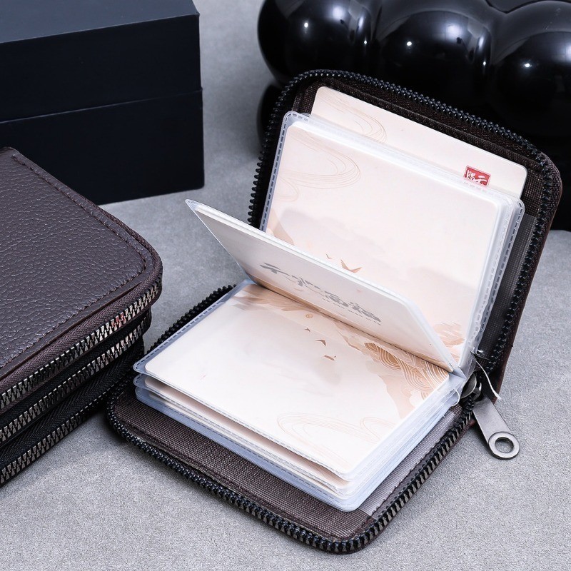 22 Bits ID Card Bank Card Organizer Case/ที่ใส่บัตรหนัง PU/RFID Blocking Protect Case/กระเป๋าสตางค์ธุรกิจสําหรับผู้หญิงผู้ชาย