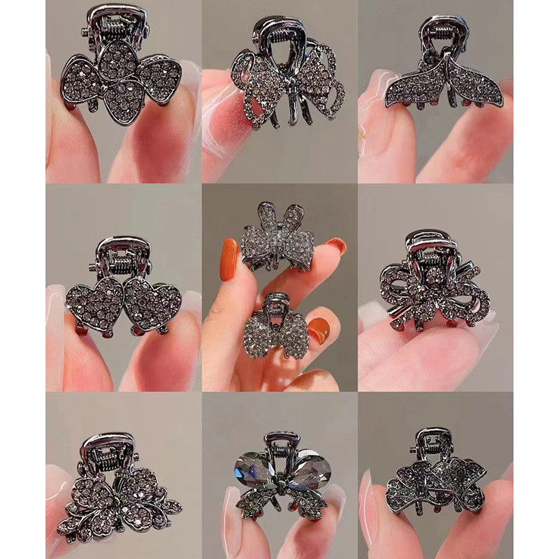 2025 Rhinestone Bow Grab Clip คลิปฉลามเล็ก