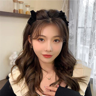 โบว์กํามะหยี่ด้านขนาดเล็กผมม้ากิ๊บหญิงฤดูร้อนเจ้าหญิงหัวคลิป ชม. หูฟัง