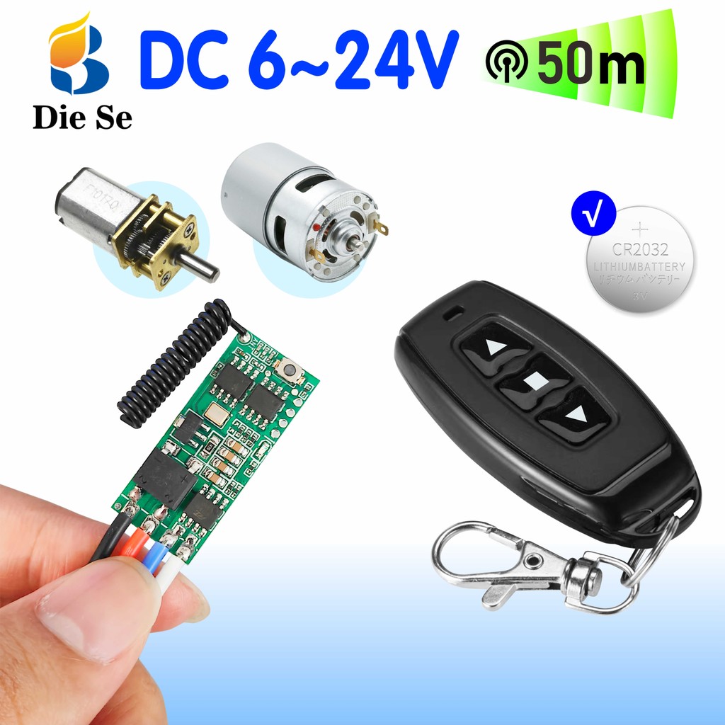 สวิตช์ควบคุมระยะไกลไร้สายขนาดเล็ก RF 433MHz DC 7V 12V 24V ตัวควบคุมมอเตอร์สำหรับการควบคุมเดินหน้า/ถอยหลัง ราคา ถูกที่สุด ดีลบีเคเค รูปภาพหลัก