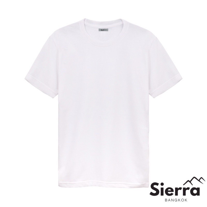 เสื้อยืดคอกลม สีขาว S-5XL [Sierra Bangkok]