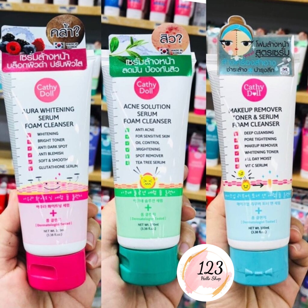 Cathy Doll Facial Foam โฟมล้างหน้า 3 สูตร โฟมล้างหน้าลดสิว / โฟมล้างหน้าผิวใส / โฟมล้างหน้าล้างเครื่องสำอาง ✨