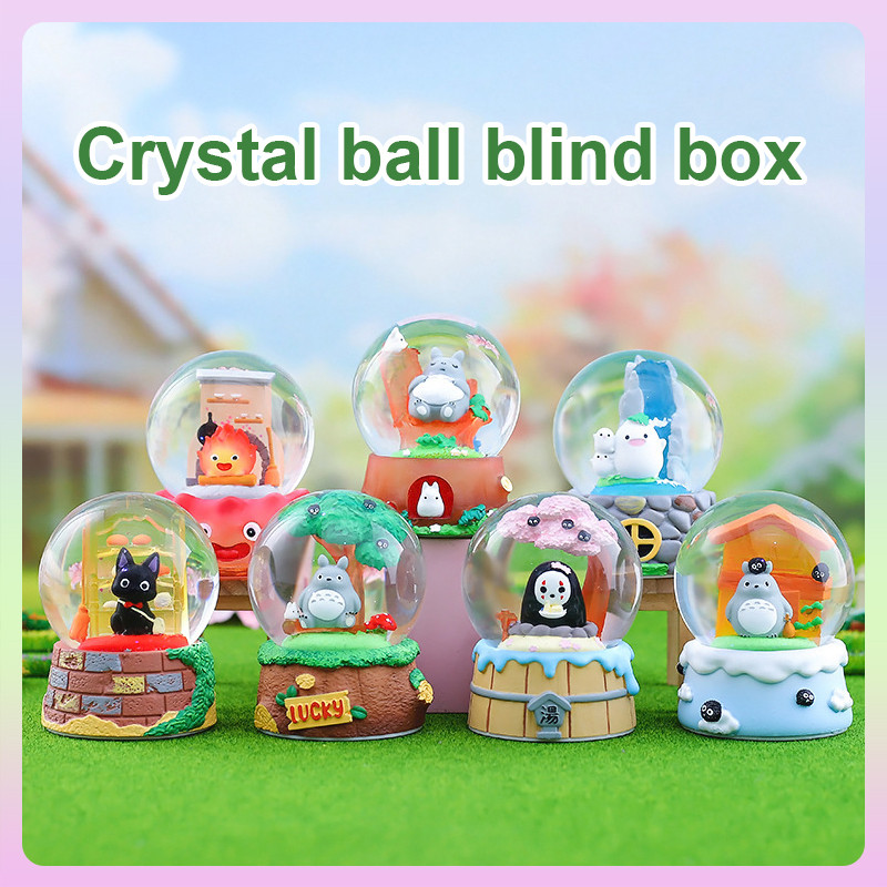 Chinchilla Crystal Ball blind BOX รูปของเล่น hayao miyazaki Elf รูปตกแต่งโต๊ะอะนิเมะรูปวันเกิดของขวัญผู้หญิง