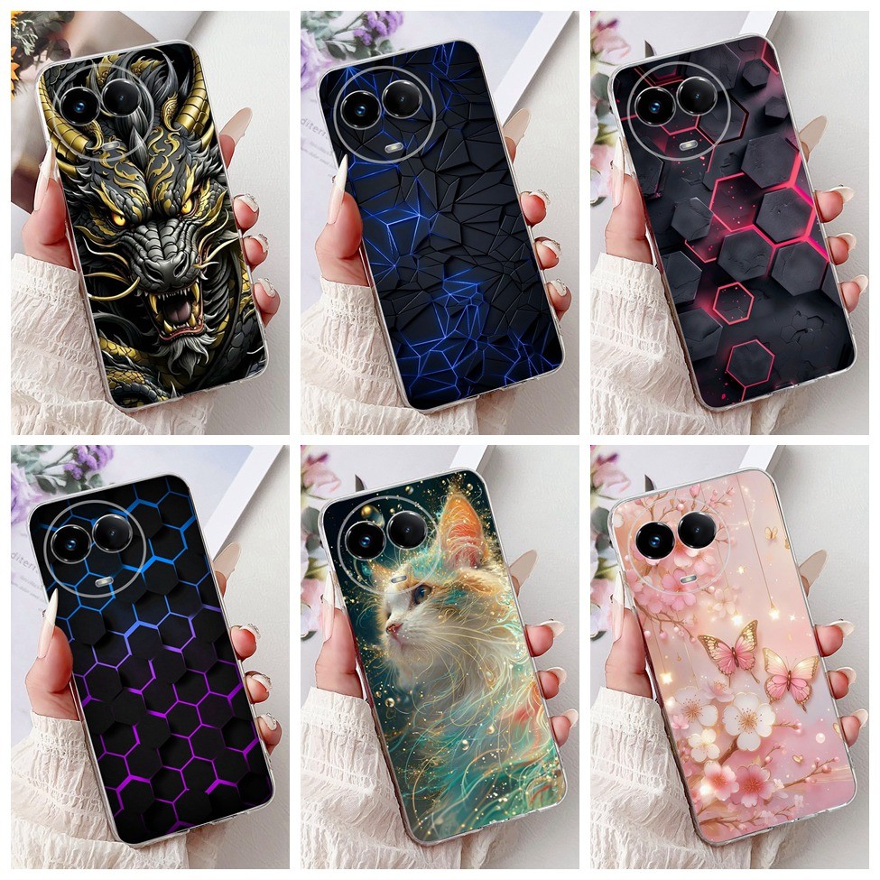 ปลอกใสสําหรับrealme 11 5G RMX3780 11X RMX3785 เคสโทรศัพท์ความงามสําหรับRealme 11X 5GกรณีCoolชายหญิงแฟชั่นผีเสื้อ
