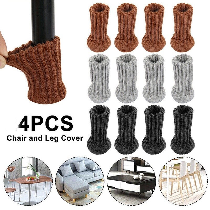 4ชิ้นผ้ายืดหยุ่นลื่นลดเสียงรบกวนเฟอร์นิเจอร์ป้องกันครอบคลุมแผ่นป้องกันพื้นขาโต๊ะเก้าอี้เท้าปก