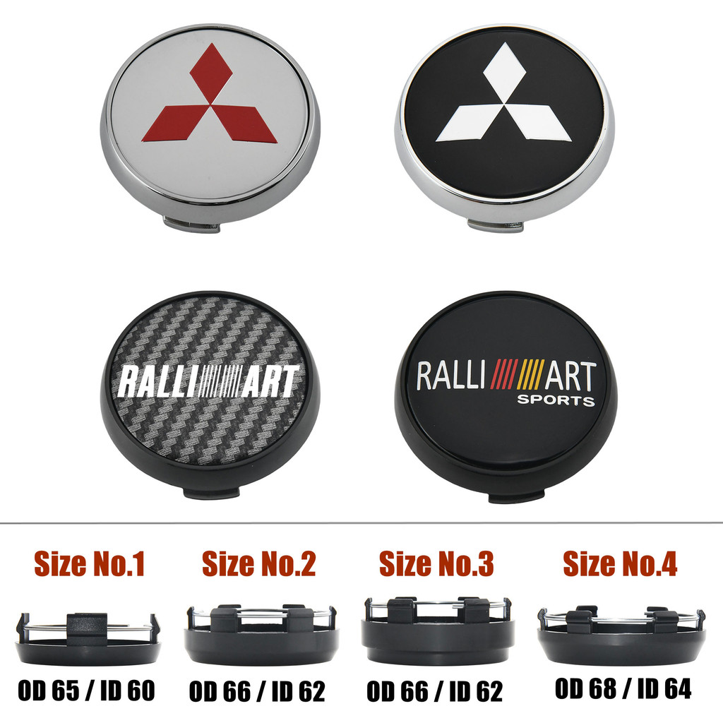 4ตัว 65มม ฝาปิดดุมล้อ mitsubishi ralliart ฝาปิดดุมล้อ 66มม ฝาครอบล้อ มิตซูบิชิ 68มม ฝาดุมล้อ