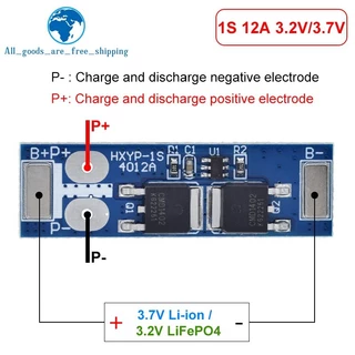 BMS 1S 12A 16A 24A 3.2V LiFePO4 / 3.7V แบตเตอรี่ลิเธียมป้องกัน 18650 4.2V แรงดันไฟฟ้าการชาร์จ/วงจรสั้น