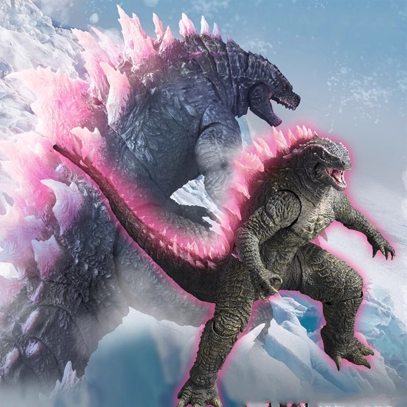 godzilla 17cm ของเล่นโกธิค ฟิกเกอร์ทองคำ Laza Battle ภาพยนตร์ Empire of the Dinosaurs Rise 2 โมเดลสัตว์ประหลาด ปีศาจหิมะ SHM ของขวัญสำหรับเด็ก