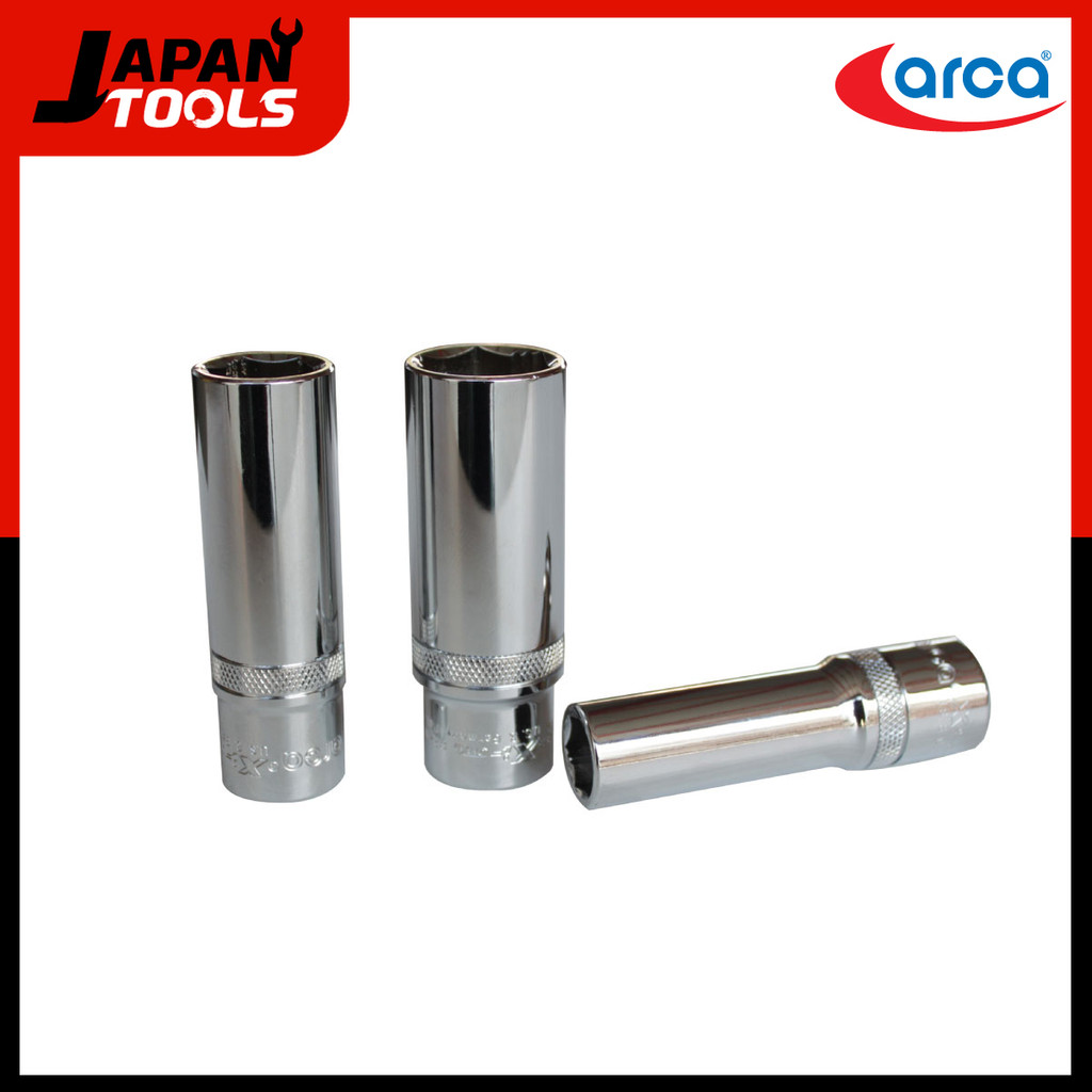ARCA อาร์ก้า ลูกบ๊อกซ์ 1/4" ยาว 50 มม. ลูกบล็อกยาว 6 เหลี่ยม ผิวขัดเงาแบบแมตต์ (กดเลือกขนาดในตัวเลือก) Made in Taiwan