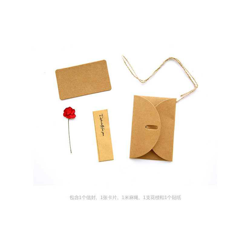 Dreamerhouse 1 ชิ้น Creative Retro กระดาษคราฟท์ดอกไม้แห้งวันเกิด Blessing Card วันขอบคุณพระเจ้าวันหยุดการ์ดอวยพรการ์ดขนาดเล็กเปล่า - รูปที่ 4