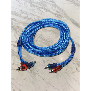 สายBLUE สายสัญญาณRCAทองแดงแท้ 2ออก2 สายRCA สายแจ็ค ใช้ได้ทั้งเครื่องเสียงบ้าน เครื่องเสียงรถยนต์