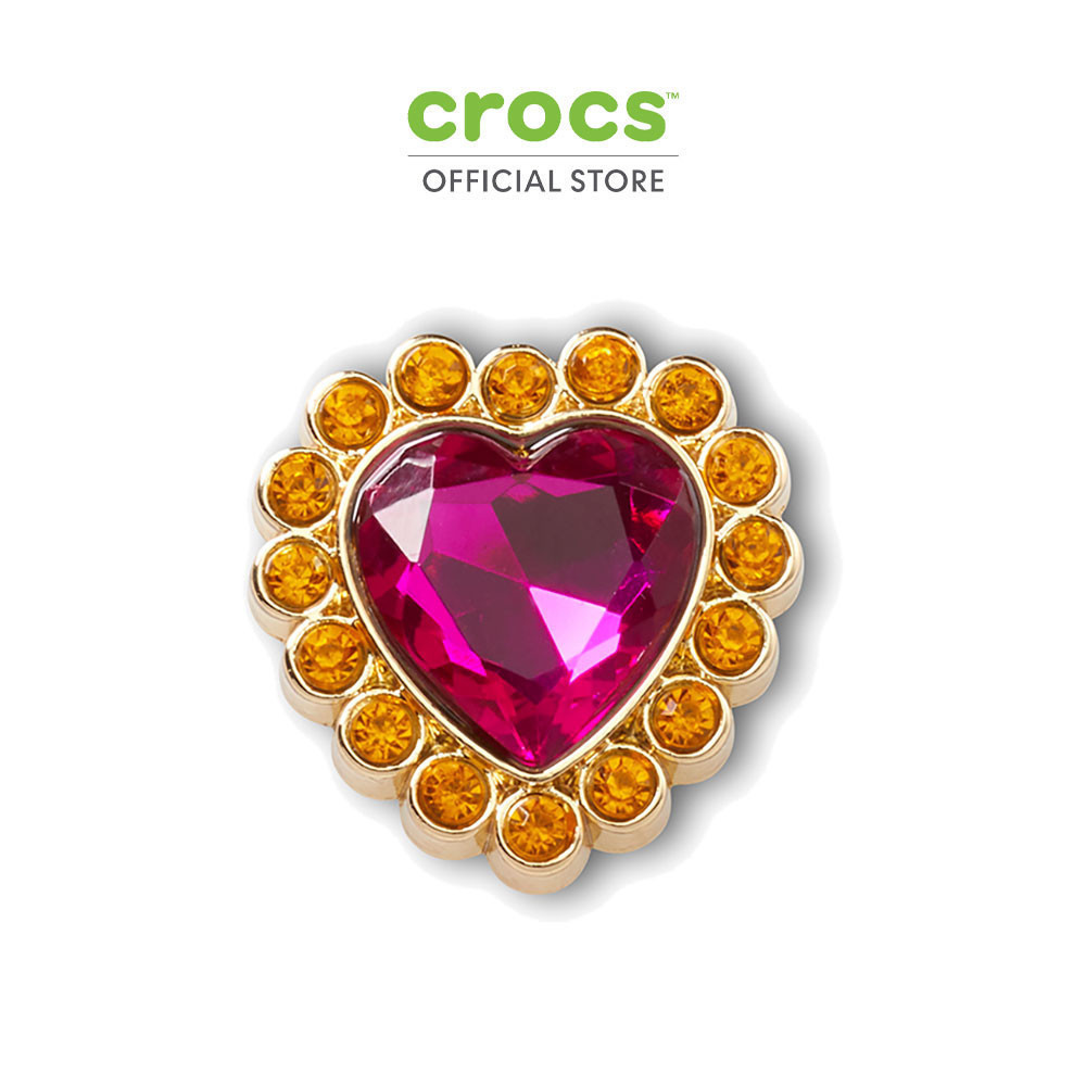 CROCS ตัวติดรองเท้า JIBBITZ™ PINK STUDDED HEART รุ่น 10014197