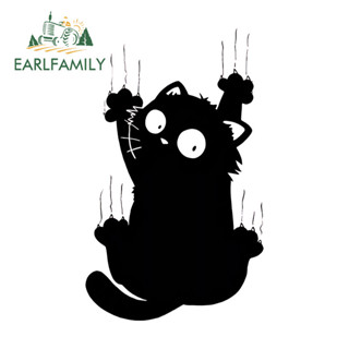 EARLFAMILY แมวดํา Chibi รถสติกเกอร์แฟชั่น Occlusion Scratch …