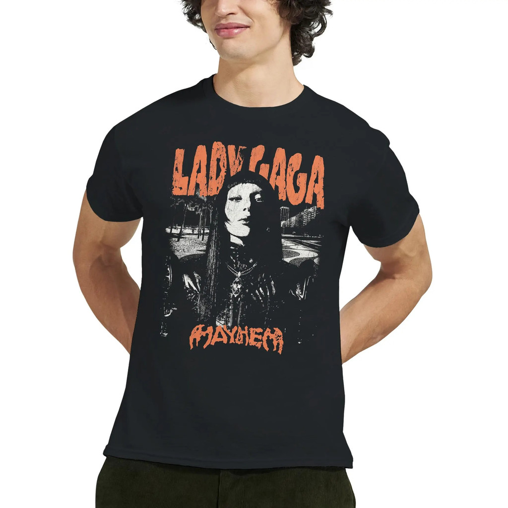 Lady Gaga เสื้อยืด Lady Gaga Lady Gaga The Mayhem Ball Tour 2025 เสื้อ Graphic Tee ผ้าฝ้าย 100% เสื้