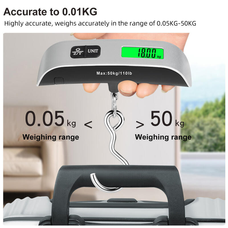 เครื่องชั่งแบบพกพา จอแสดงผลดิจิตอล LCD 110lb/50kg กระเป๋าเดินทางอิเล็กทรอนิกส์แขวนกระเป๋าเดินทางกระเป๋าเดินทางชั่งน้ําหนัก Baggage Bag น้ําหนัก ราคา ถูกที่สุด ดีลบีเคเค แกลเลอรีภาพที่ 4