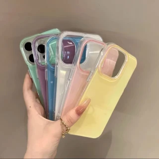 เคสโทรศัพท์สีลูกกวาดสําหรับ iphone 11 12 13 14 15 16 17 Pro Max 16e XR X XS 7 8 Plus ฝาครอบซิลิโคนกันกระแทก