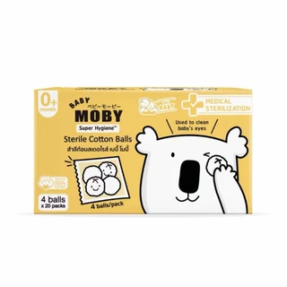Baby Moby สำลีก้อนสเตอไรส์แบบกล่อง (1 กล่อง) (20ซอง/กล่อง)(4ก้อน/ซอง)
