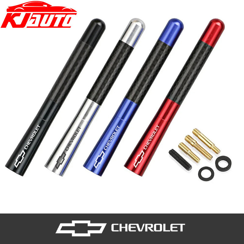 Universal 12 ซม.Chevrolet รถเสาอากาศคาร์บอนไฟเบอร์วิทยุ FM Antena สีดําชุดสําหรับ Chevrolet Cruze Spin Onix Omega Sonic Aveo Captiva Spark Colorado