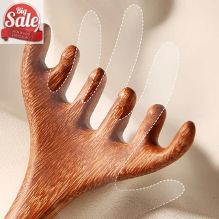 AF ไม้จันทน์สีทองธรรมชาติห้ากรงเล็บนวดหนังศีรษะ Gua Sha เครื่องมือ Back Scratcher สปามือถือ Meridian หวีนวด Hair Care A