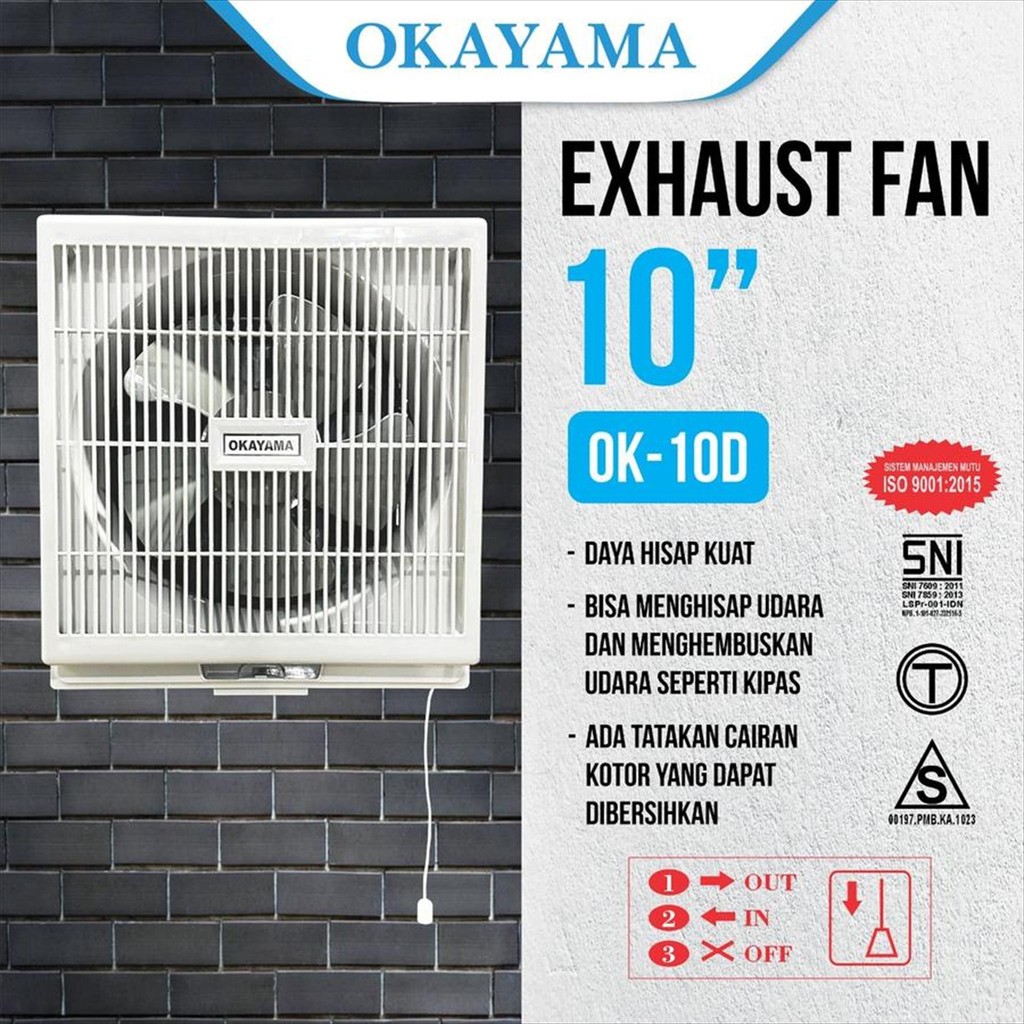 OKAYAMA EXHAUST FAN OK-10D WALL SUCTION FAN