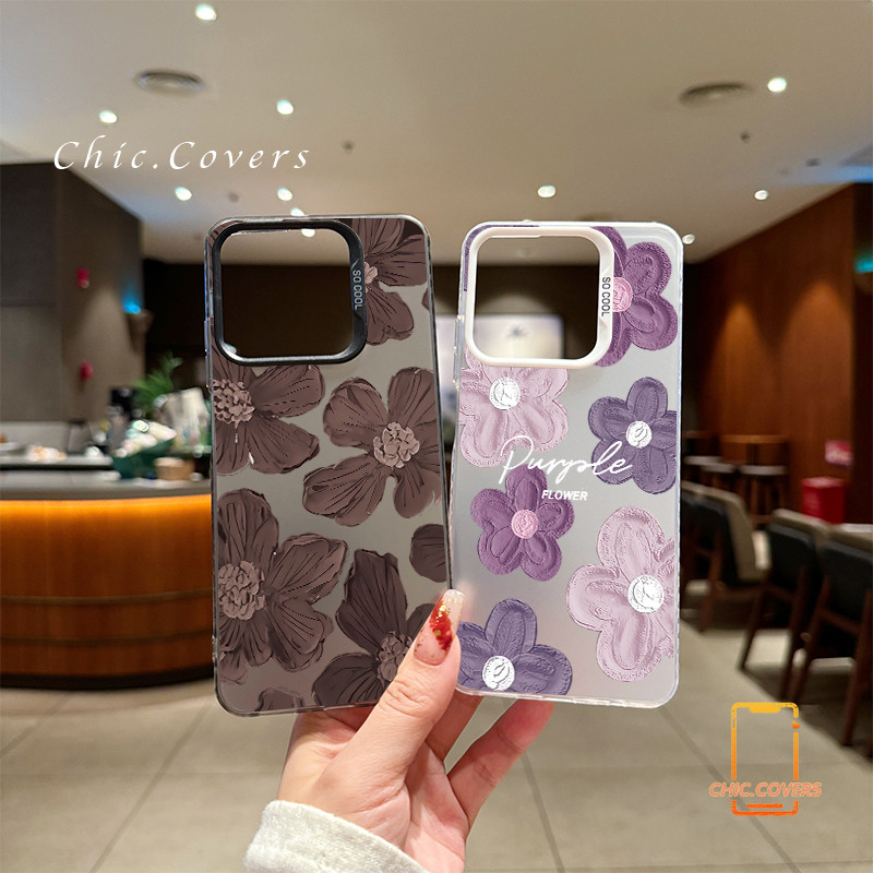 สำหรับ พอดี Realme C63 C61 C20 A Note 60 C53 C51 C51s Note 50 ดอกไม้สีน้ำตาลขนาดเล็ก Realme 5 5i 5S 6i C3