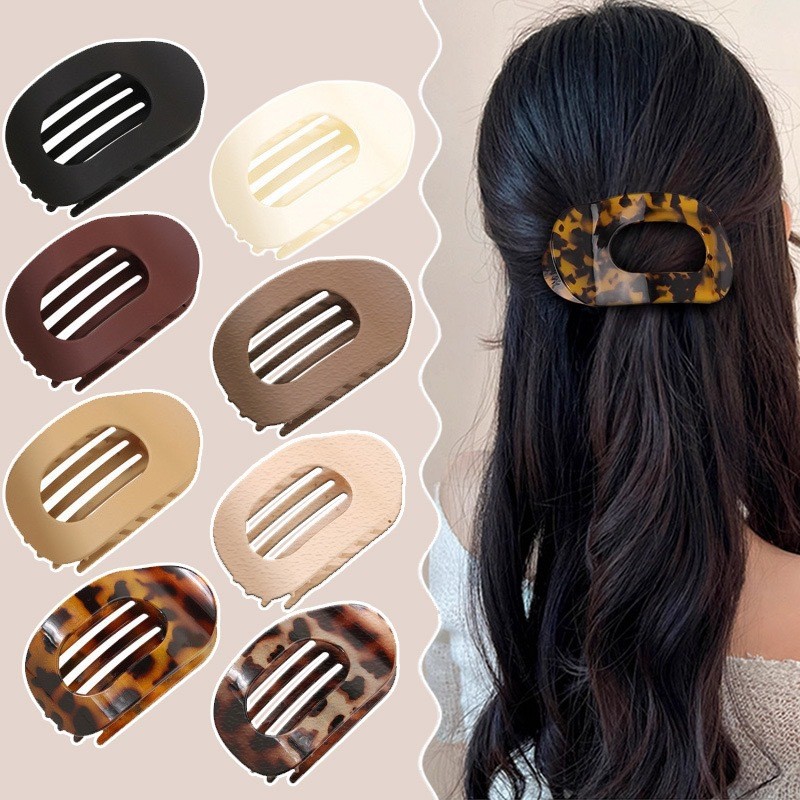 แฟชั่นรูปไข่คลิปหนีบผมสําหรับผู้หญิง Acetate ดีไซน์ Eleagnt ใช้จัดแต่งทรงผม Barrettes บางเบา Grips