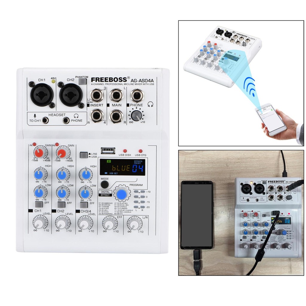 [arutoxalc] มัลติฟังก์ชั่น USB Audio Mixer คอนโซลโทรศัพท์มือถือคาราโอเกะเครื่องผสมขนาดเล็ก