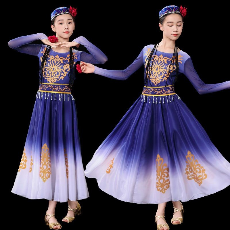Xinjiang新PomegranmagrantyChildrenPuncture Sem Junisex Longurwear表 Tianjiangเด็กเต้นรําประสิทธิภาพเคร