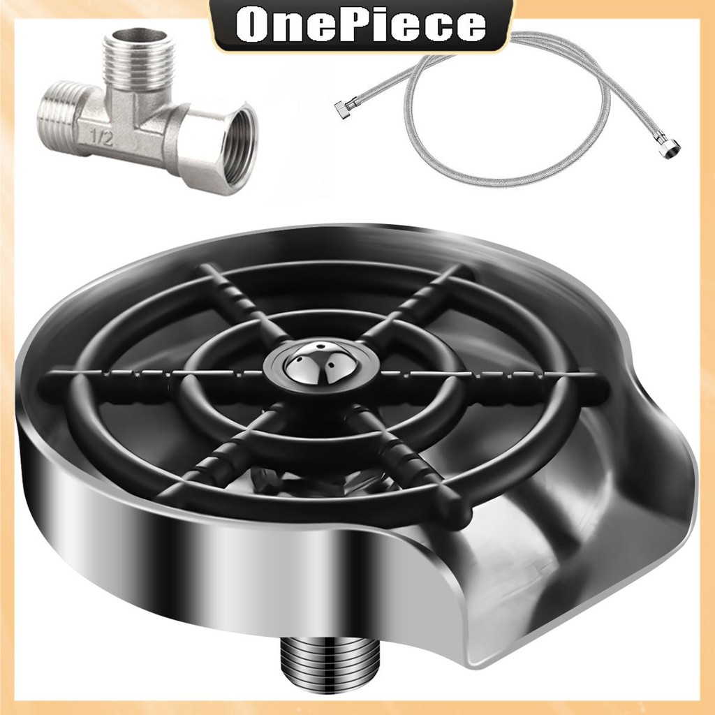 ก๊อกน้ําอัตโนมัติแก้ว เครื่องล้าง สแตนเลสโลหะขวดเครื่องซักผ้าที่มีทีเชื่อมต่อและท่อน้ําถ้วยกาแฟทําความสะอาดเครื่องมือ