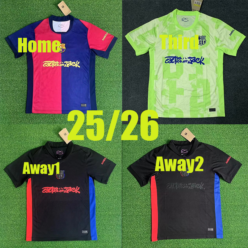 24/25 LAMINE YAMAL Jerseys 24/25 BaRceLona รองเท้าฟุตบอล GAVI PEDRI LEWANDOWSKI RAPHINHA KOUNDE ฟุตบ
