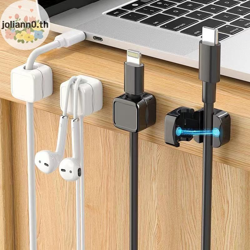 Joliann0 คลิปจัดระเบียบสายเคเบิลแม่เหล็กแบบปรับได้สําหรับภายใต้การจัดการสายเคเบิลโต๊ะ – 60-100 ชิ้น th
