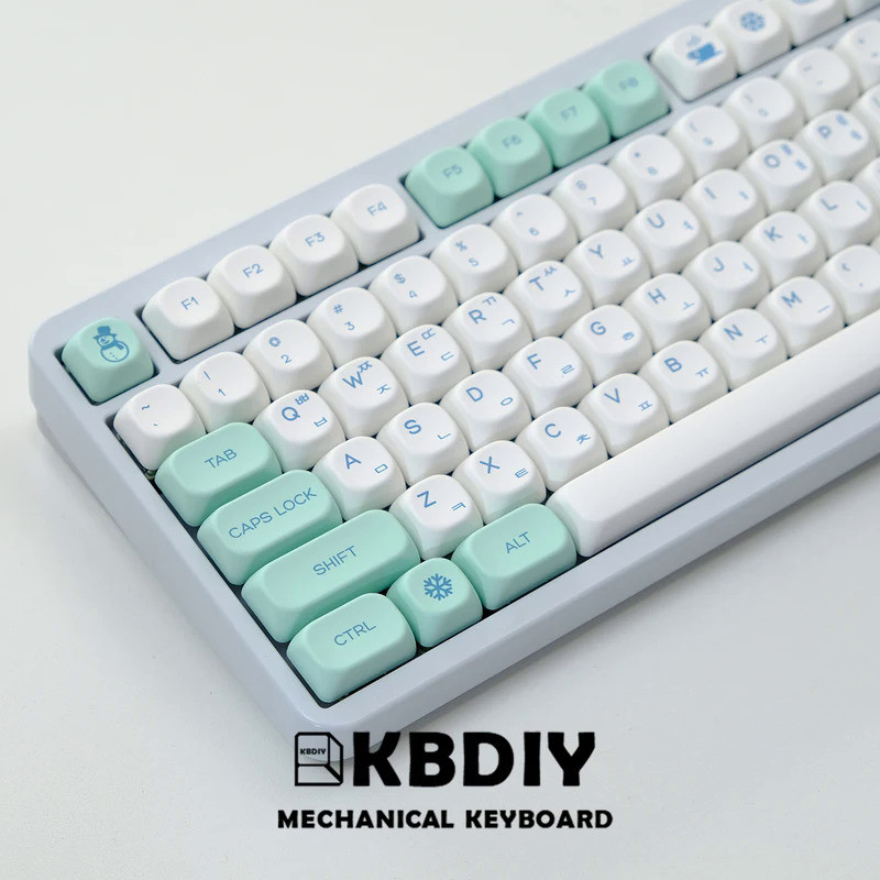 KBDiy 138 Keys/Set Korean Keycaps PBT KOA Snow Mountain Keycap for Mechanical Keyboard Custom MX  Sw