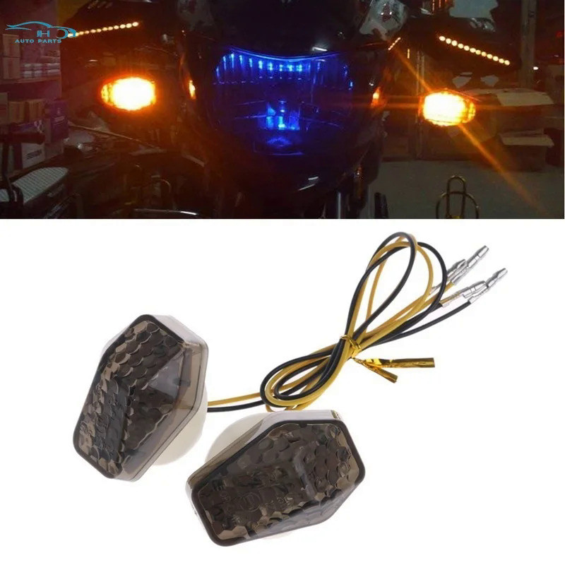 Universal 2Pcs Motorcycle Led Turn Signal Indicator Light Lamp Blinker For Suzuki GSXR K1-K4 SV600/1