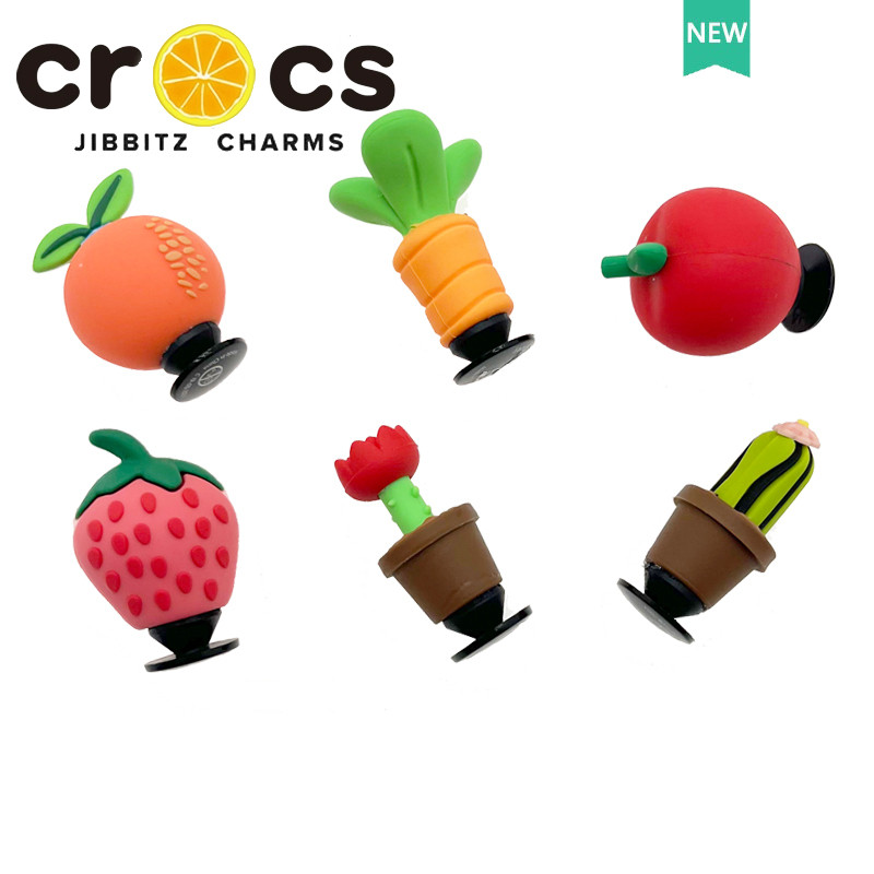 JIBBITZ cross charms ตัวติดรองเท้า แครอท/สตรอเบอร์รี่3D ตัวติดรองเท้า cross