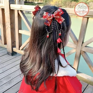 กิ๊บสีแดงอาหมวย กิ๊บติดผมตรุษจีน เครื่องประดับผมตามเทศกาล