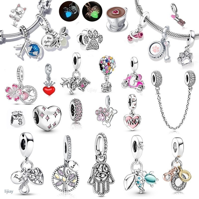 Lijiay แฟชั่น Berloque จี้ Charms Clover สําหรับสร้อยข้อมือ เครื่องประดับของขวัญแฟชั่น