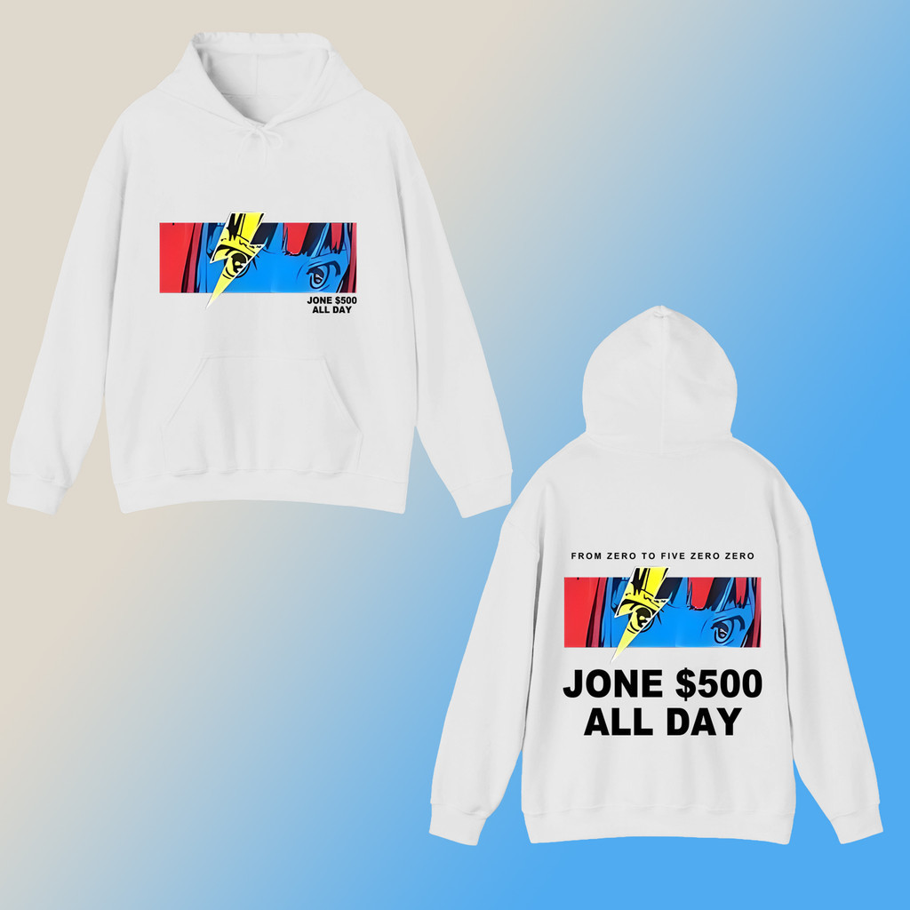 HOT 😆ผ้าฝ้าย Hoodie😆 M-3xl เสื้อกันหนาวคลุมด้วยผ้า Jone500 เสื้อโจร500 รุ่น Eye To Eyeball พิมพ์ลาย 