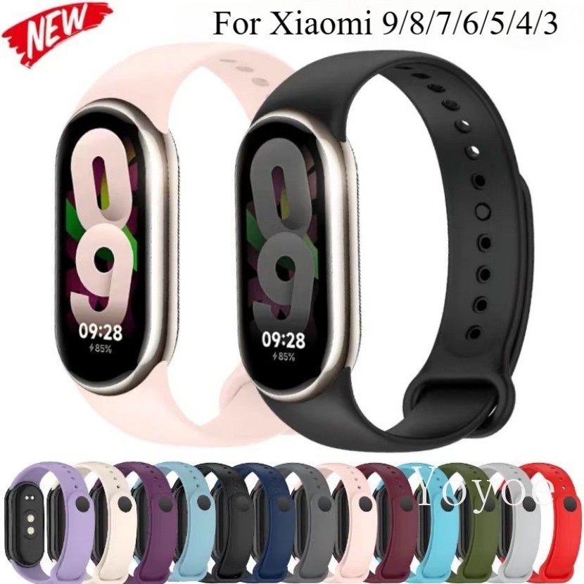 Ocean สายรัดซิลิโคนอ่อนนุ่มสําหรับ Xiaomi Mi Band 10 9 8 สร้อยข้อมือสมาร์ทวอทช์ Miband 10 9 8 สายรัดข้อมือแบบสปอร์ต