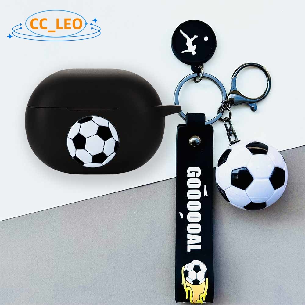 Case for QCY Crossky C30 Cartoon Lancel Soccer Keychain Pendant Silicone Soft Case QCY C30 Shockproo